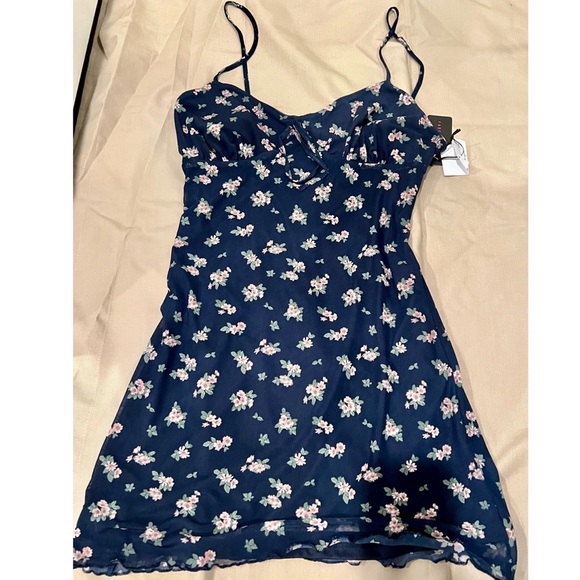 FADED ROSE Dresses & Skirts - navy blue dress with flowers